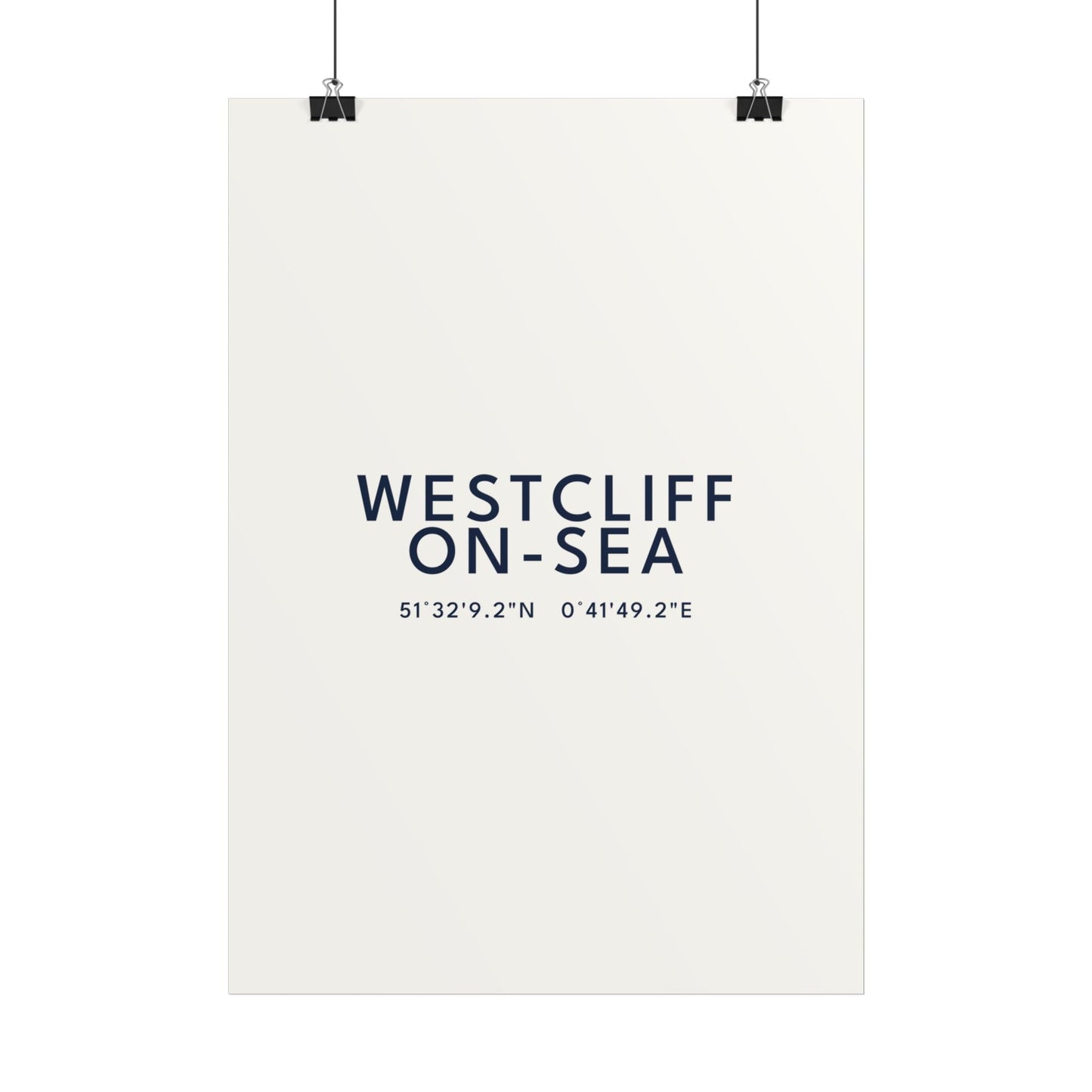 Westcliff-on-Sea — Coordinates Print (White)