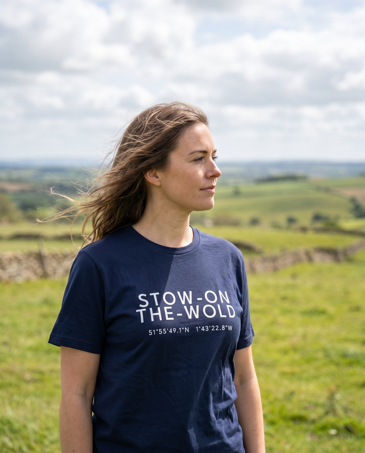 Stow-on-the-Wold — Coordinates Navy Tee