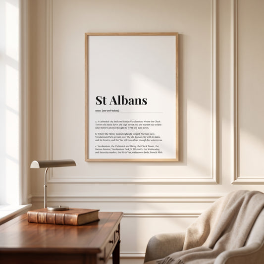 St Albans — Framed Dictionary Print