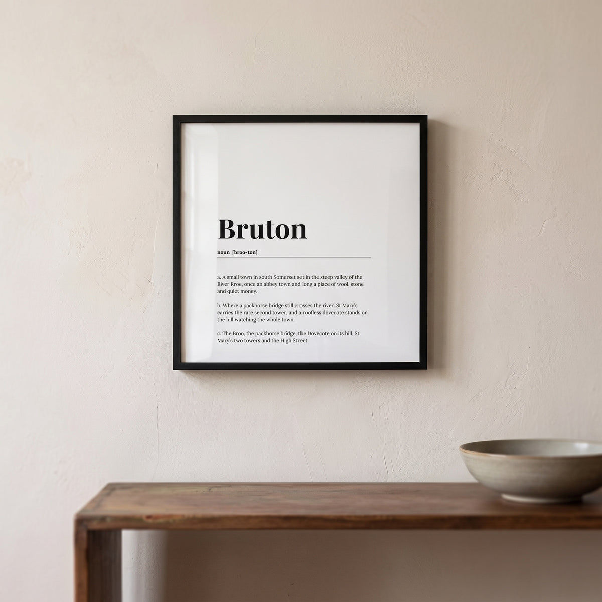 Your Town Merch — Bruton Framed Dictionary Print lifestyle