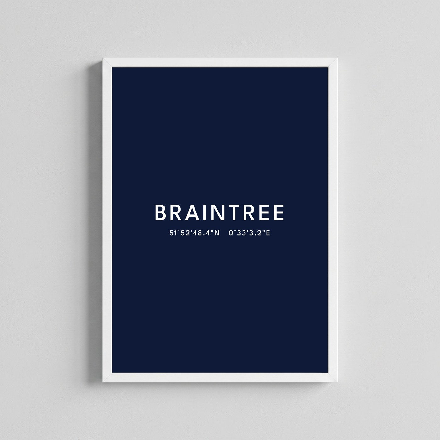 Braintree — Framed Coordinates Print (Navy)