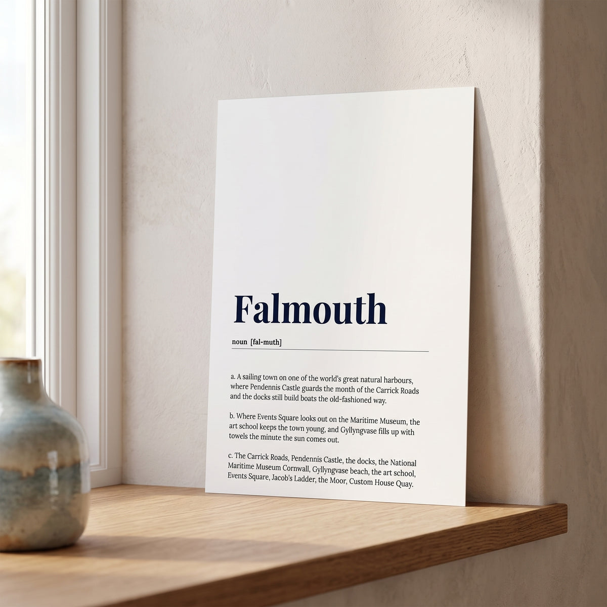 Your Town Merch — Falmouth Dictionary Print lifestyle