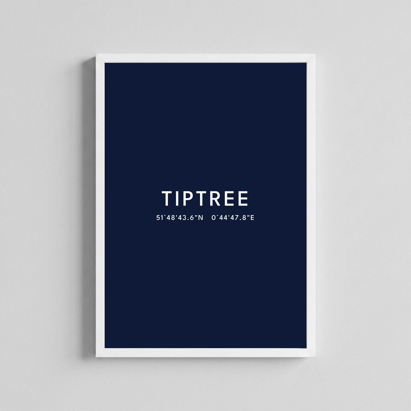 Tiptree — Framed Coordinates Print (Navy)