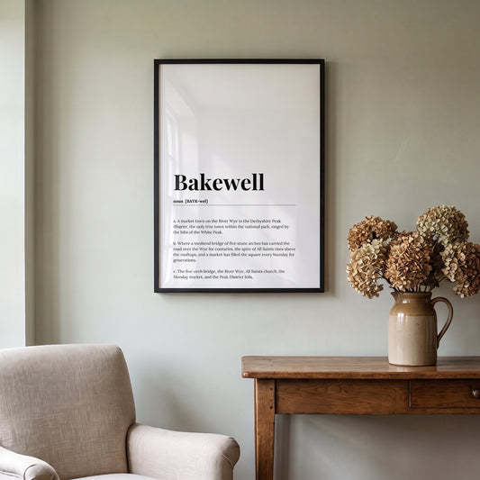 Bakewell — Framed Dictionary Print