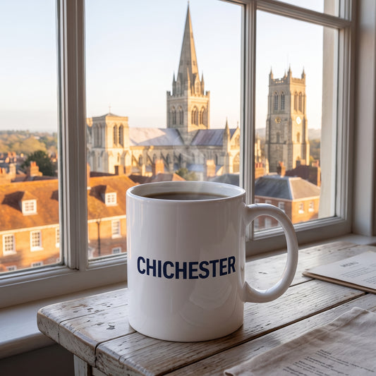 Your Town Merch — Chichester Ceramic Mug lifestyle