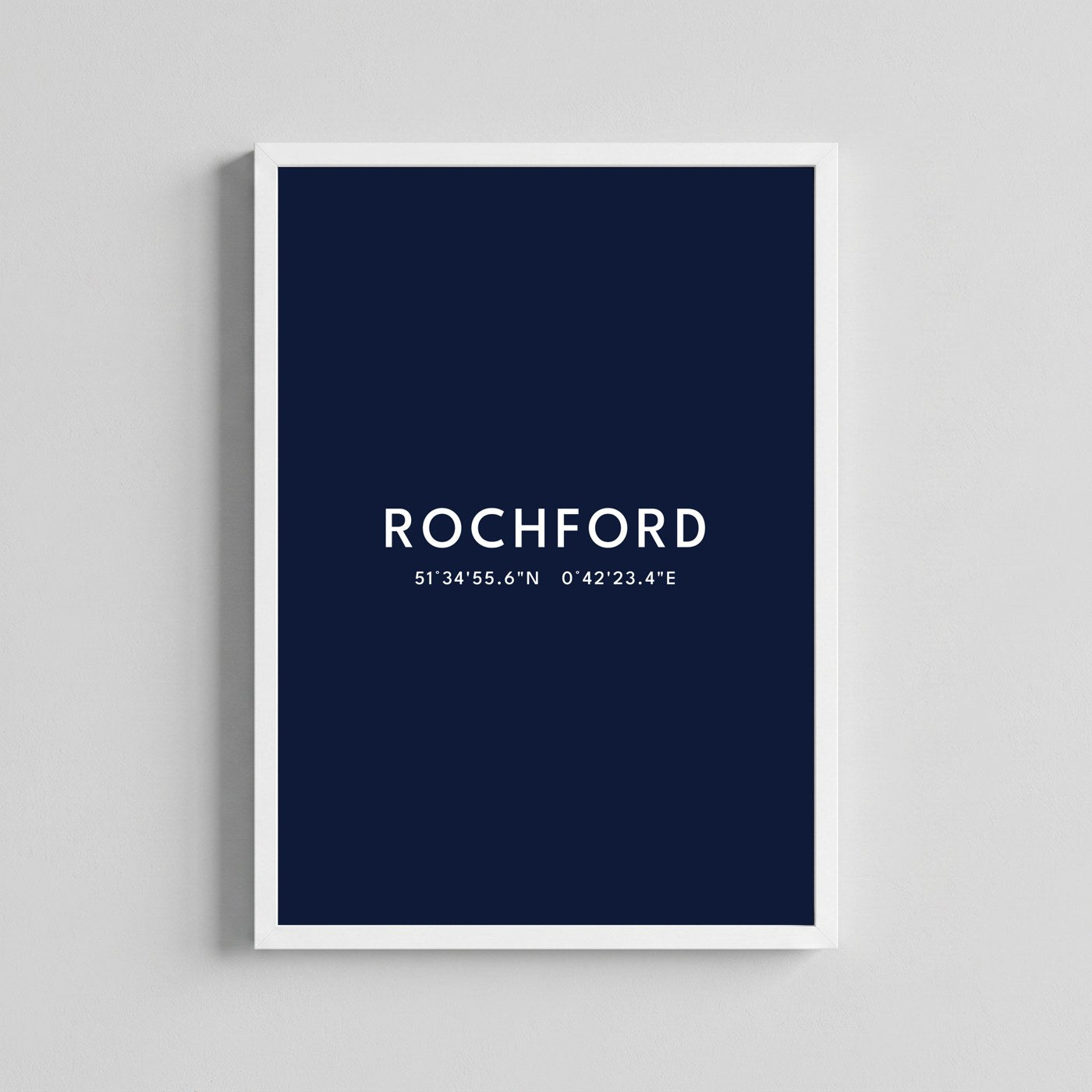 Rochford — Framed Coordinates Print (Navy)