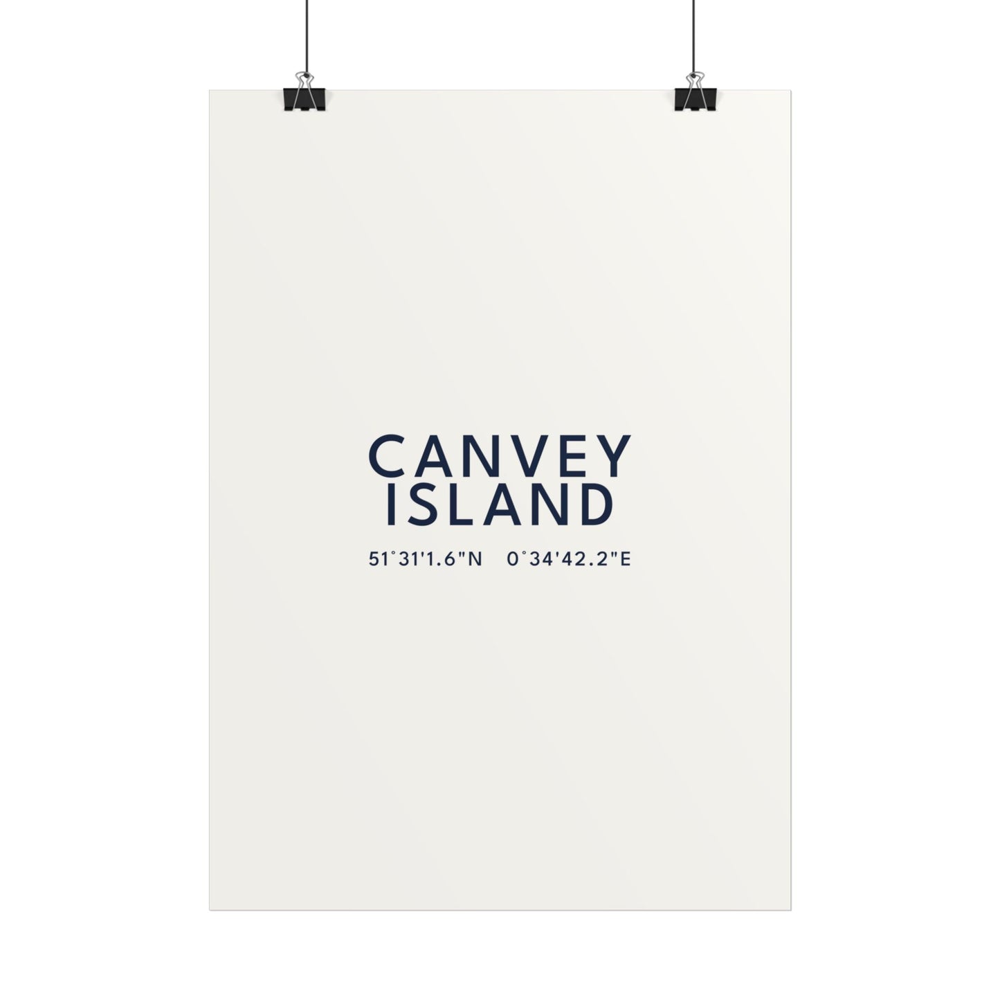 Canvey Island — Coordinates Print (White)