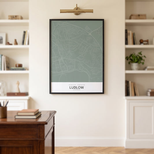 Ludlow — Framed Map Print (Sage)