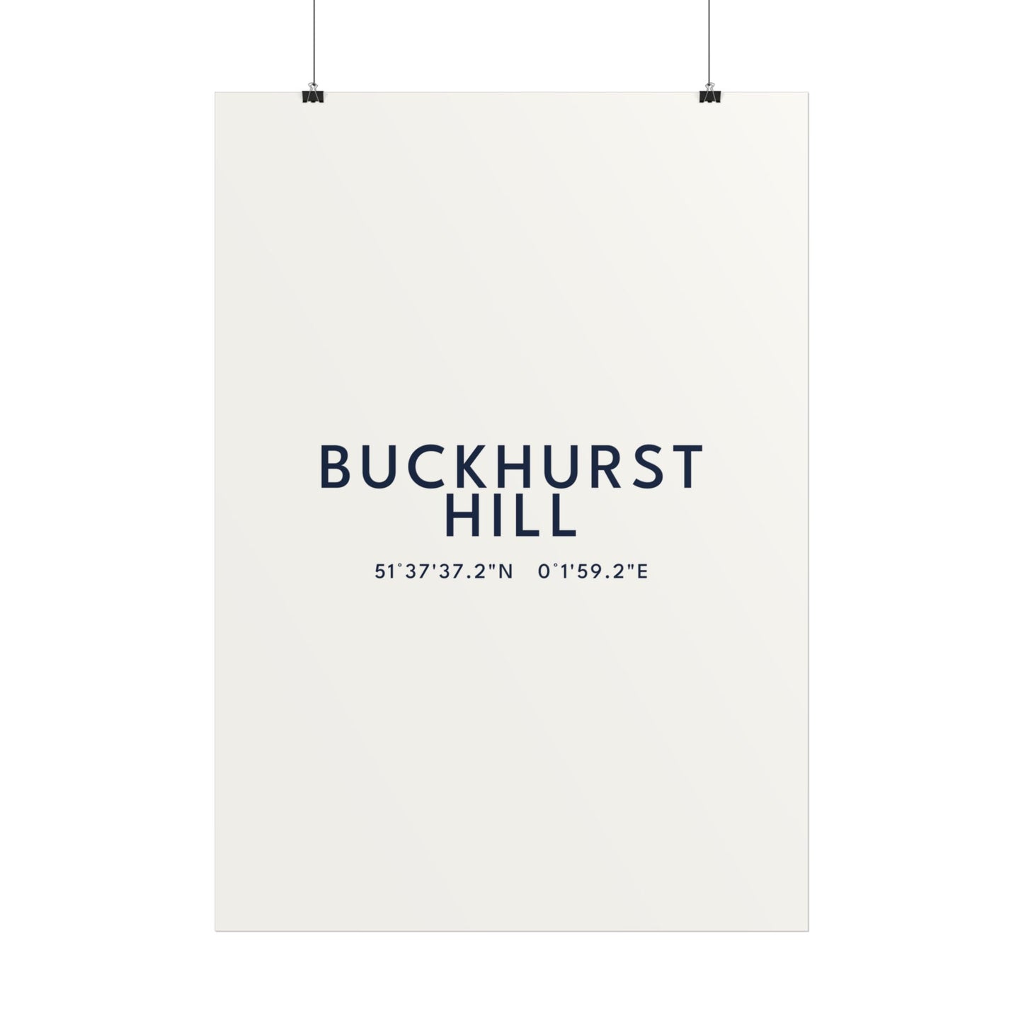 Buckhurst Hill — Coordinates Print (White)