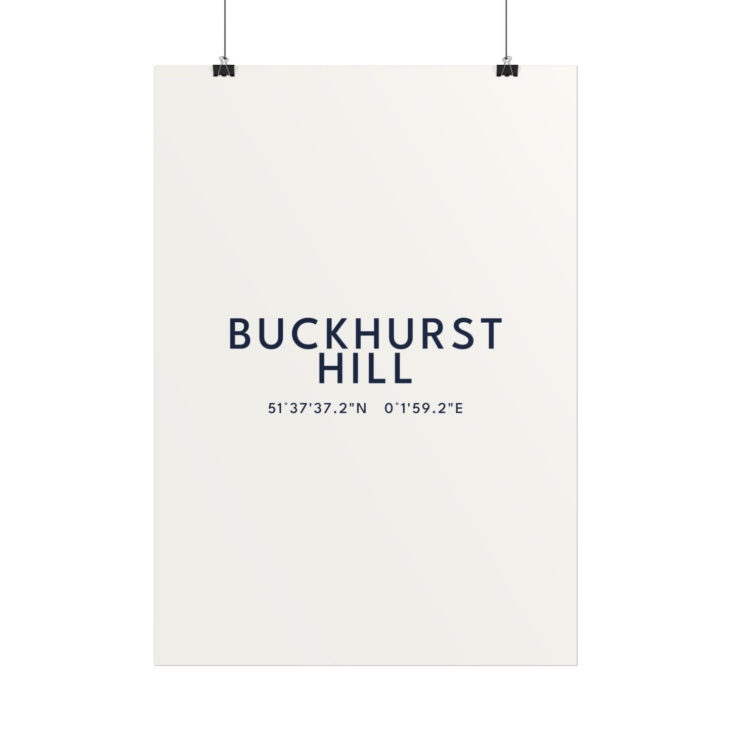 Buckhurst Hill — Coordinates Print (White)