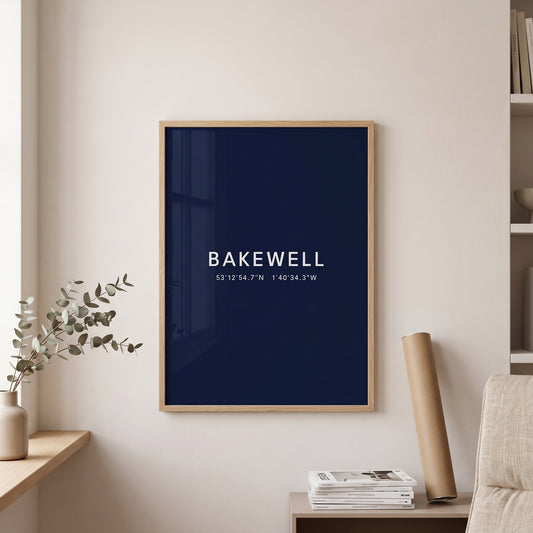 Your Town Merch — Bakewell Coordinates Print lifestyle