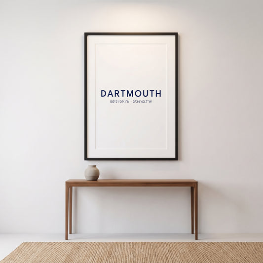 Your Town Merch — Dartmouth — Framed Coordinates Print