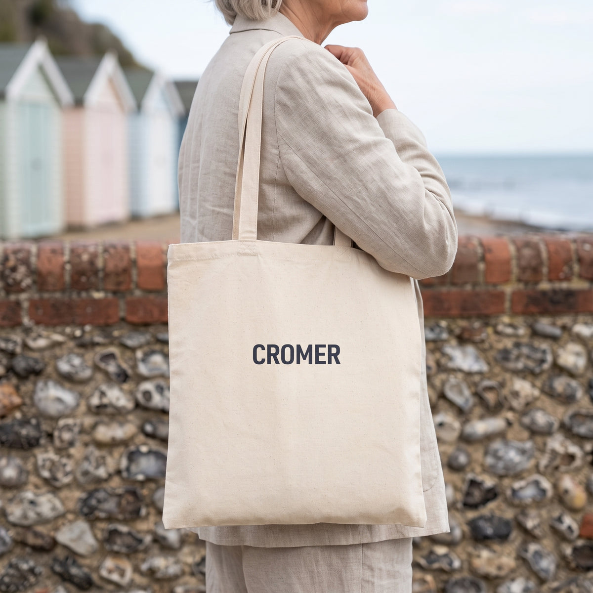 Your Town Merch — Cromer Natural Tote lifestyle