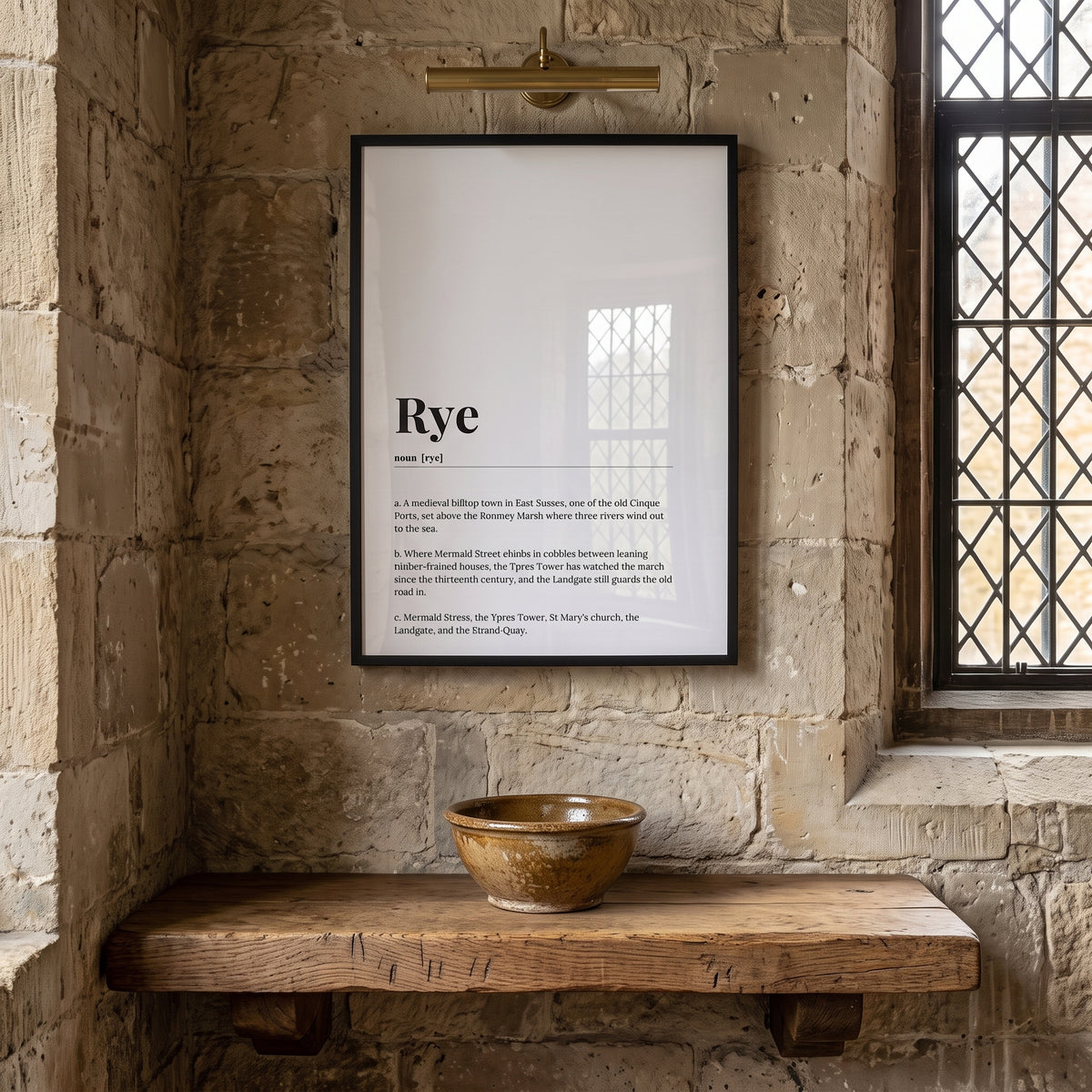 Your Town Merch — Rye Framed Dictionary Print lifestyle