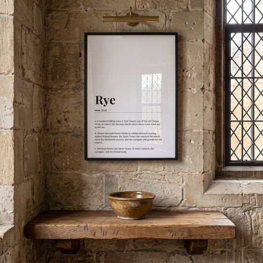 Your Town Merch — Rye Framed Dictionary Print lifestyle