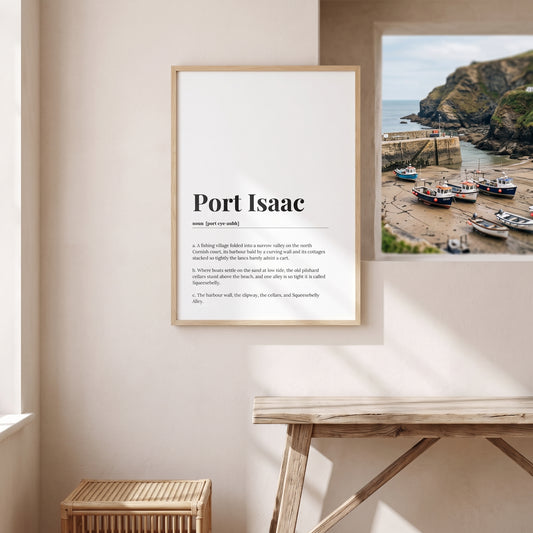 Your Town Merch — Port Isaac Framed Dictionary Print lifestyle