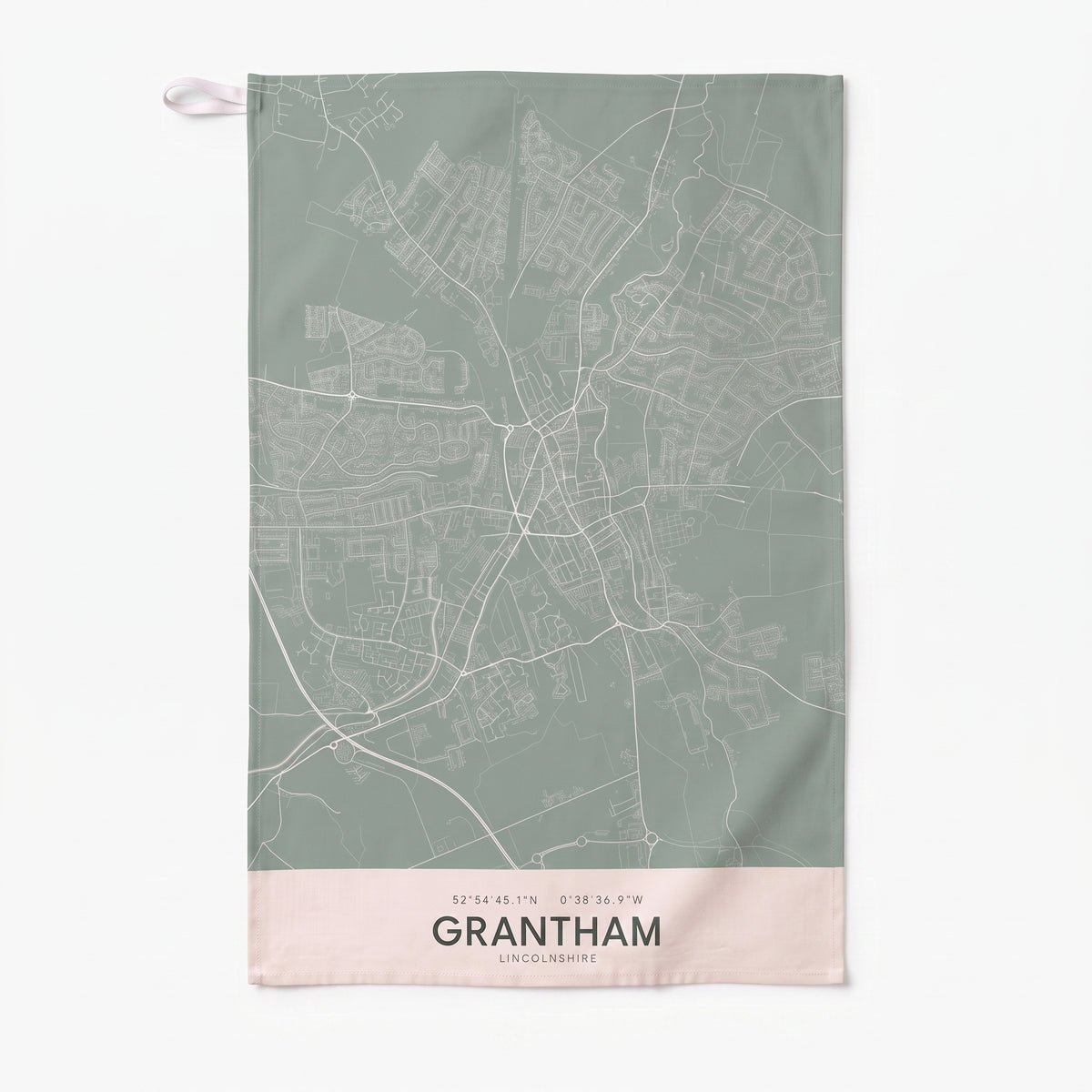 Your Town Merch — Grantham Map Tea Towel lifestyle