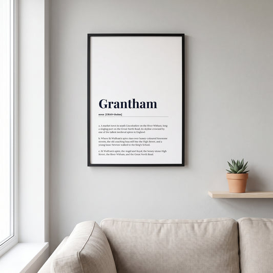Grantham — Framed Dictionary Print