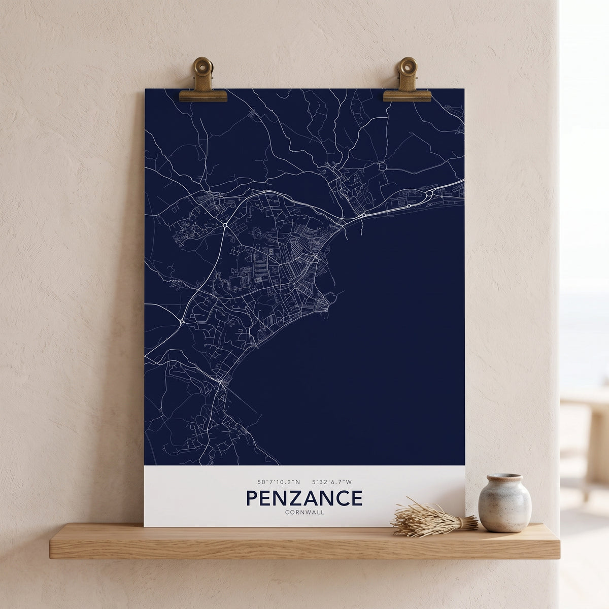 Your Town Merch — Penzance Map Print lifestyle