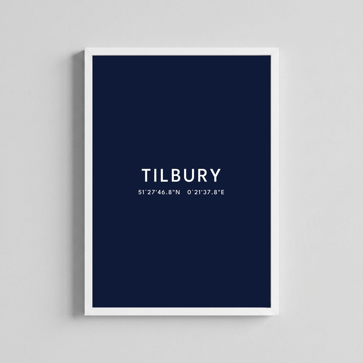 Tilbury — Framed Coordinates Print (Navy)