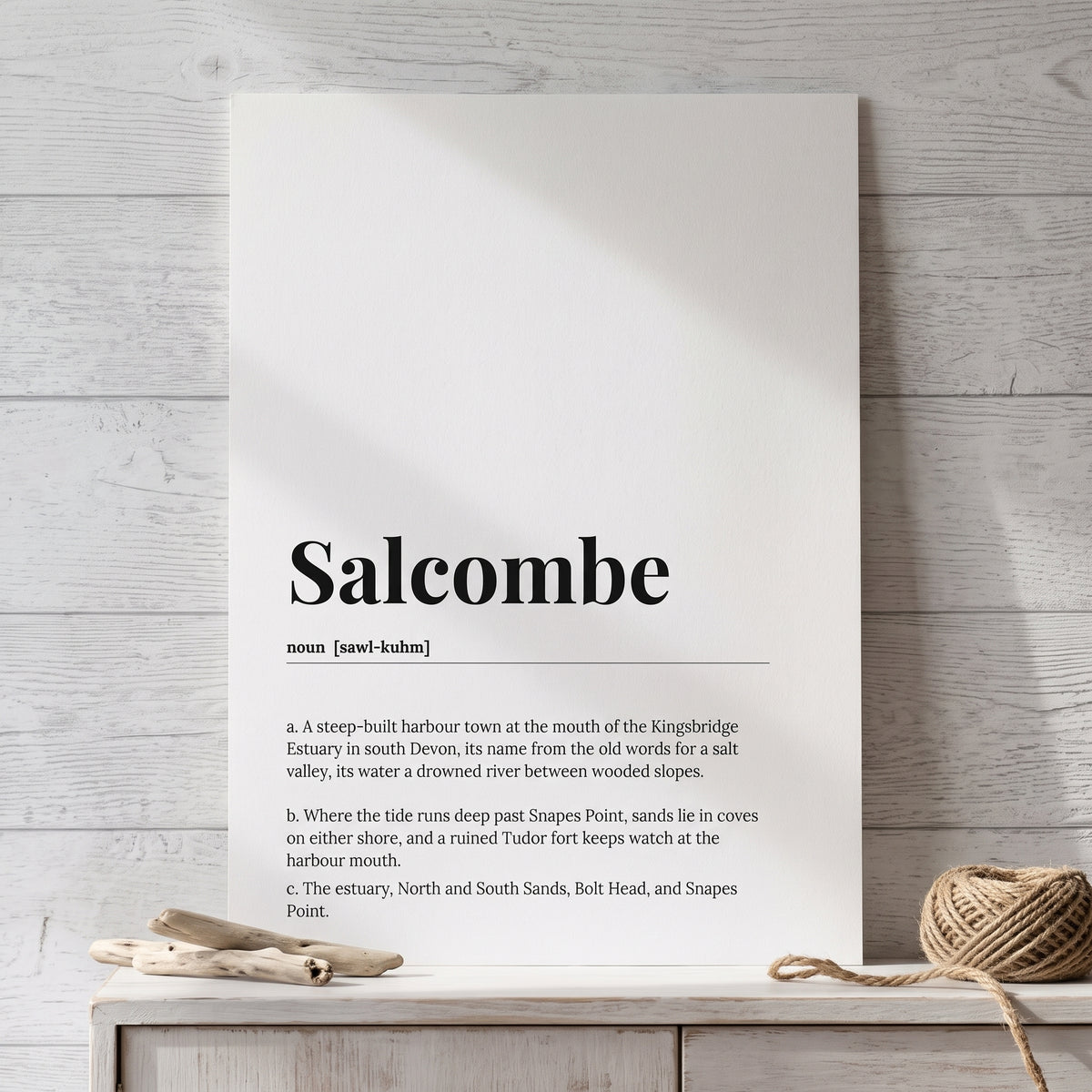 Your Town Merch — Salcombe Dictionary Print lifestyle