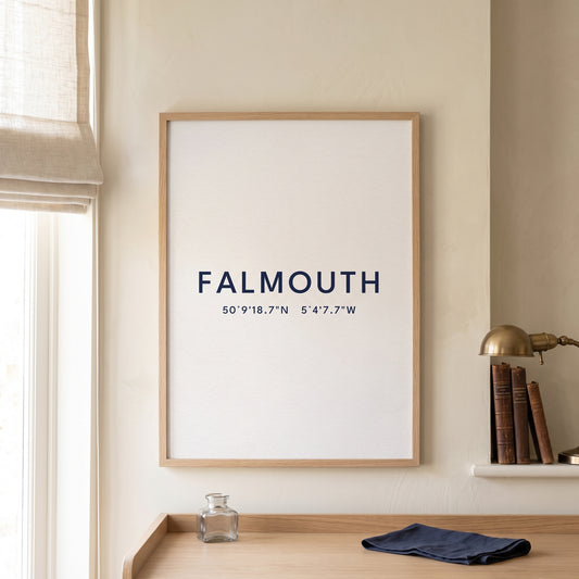 Falmouth — Coordinates Print (White)