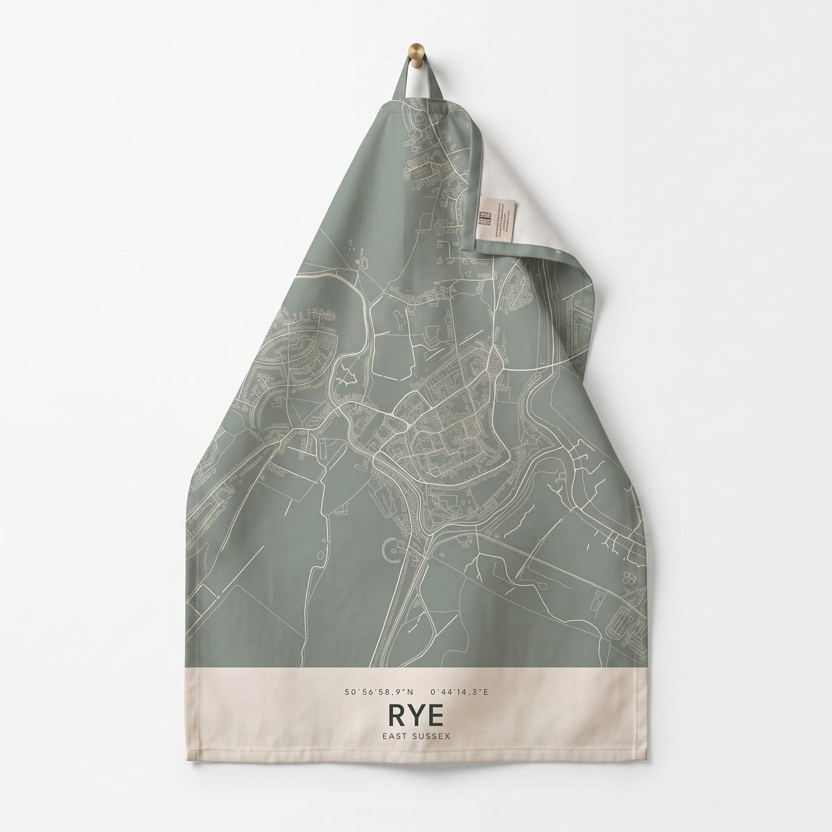 Your Town Merch — Rye Map Tea Towel lifestyle