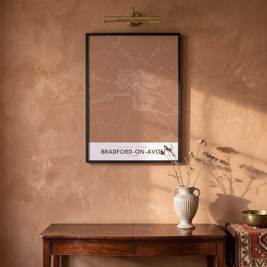 Bradford-on-Avon — Framed Map Print (Terracotta)