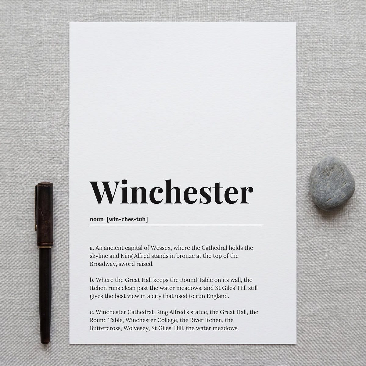 Your Town Merch — Winchester Dictionary Print lifestyle