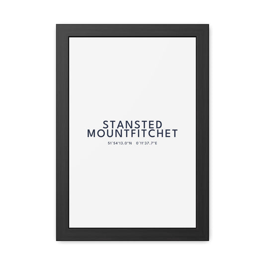 Stansted Mountfitchet — Framed Coordinates Print