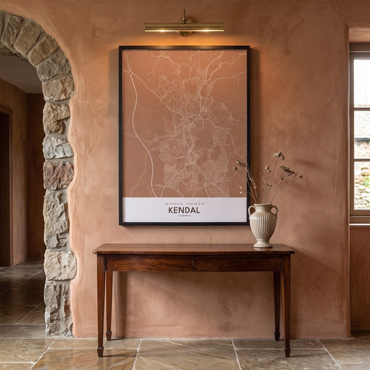 Kendal — Framed Map Print (Terracotta)