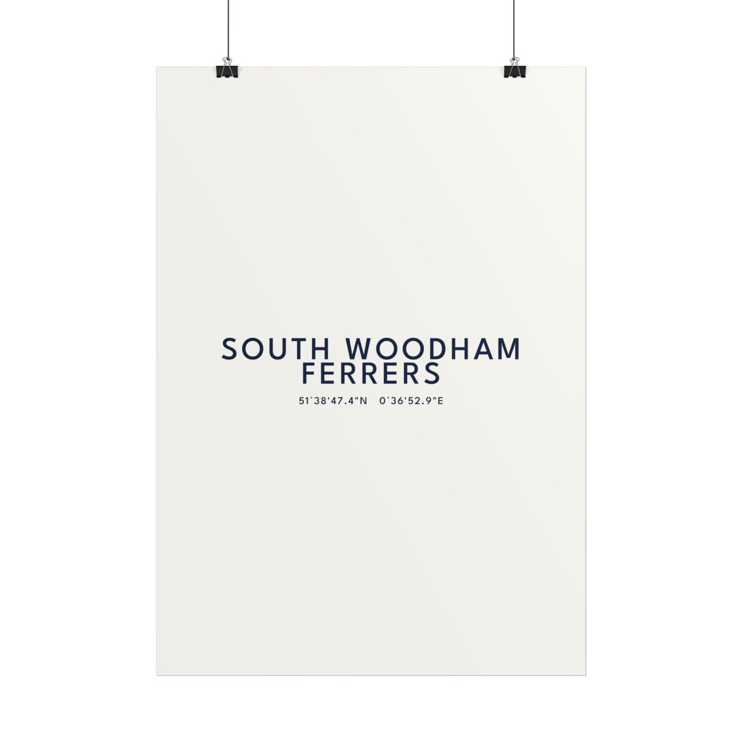 South Woodham Ferrers — Coordinates Print (White)