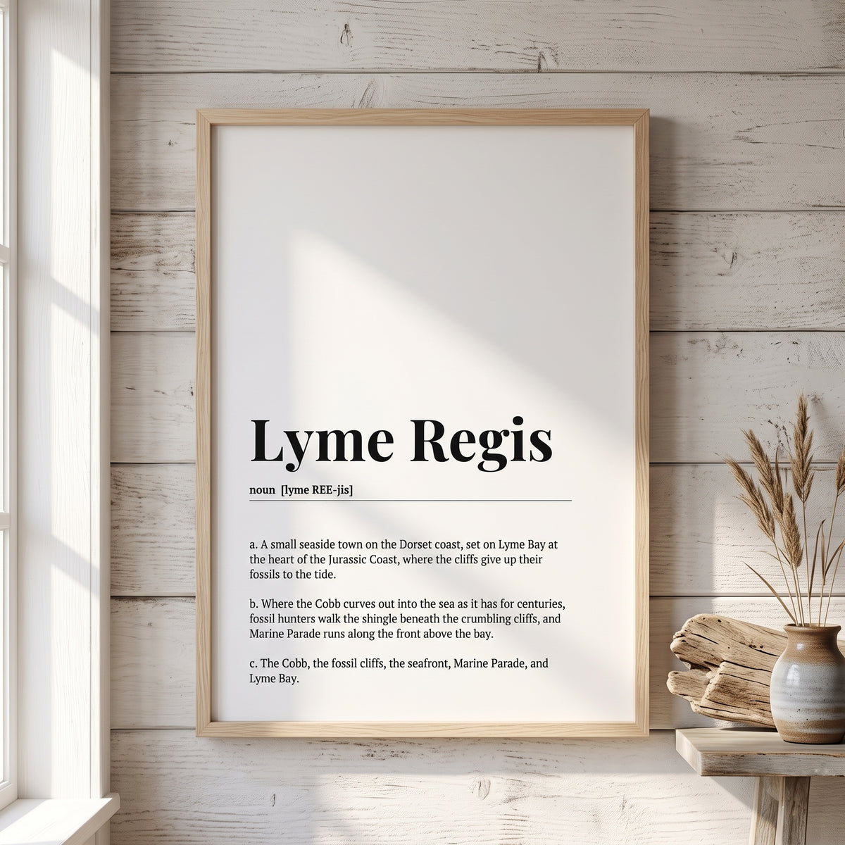 Your Town Merch — Lyme Regis Dictionary Print lifestyle