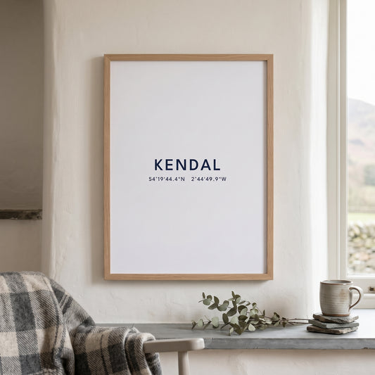 Your Town Merch — Kendal Coordinates Print (White) lifestyle