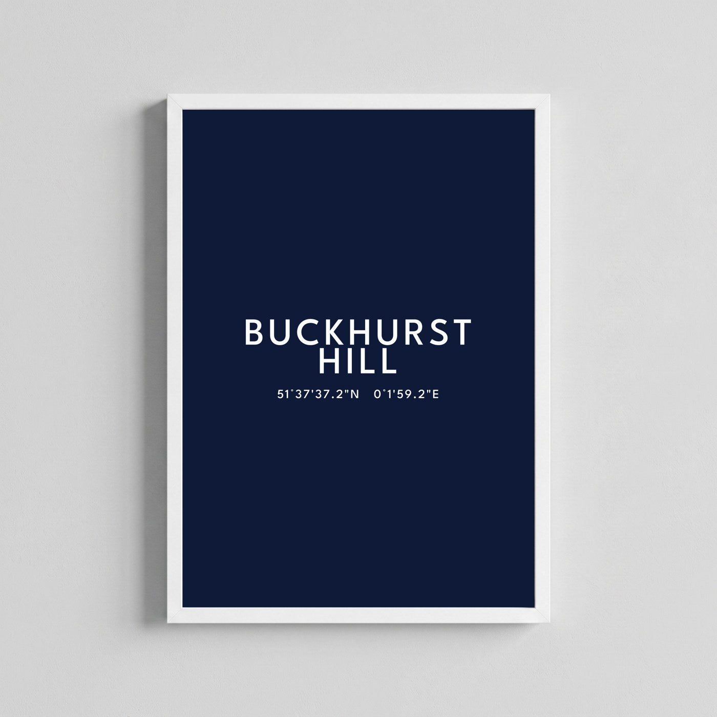 Buckhurst Hill — Framed Coordinates Print (Navy)