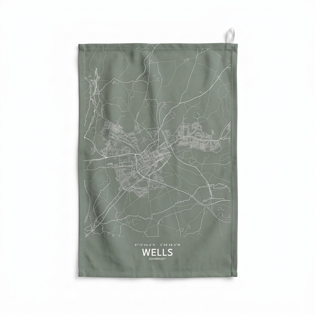 Your Town Merch — Wells Map Tea Towel lifestyle