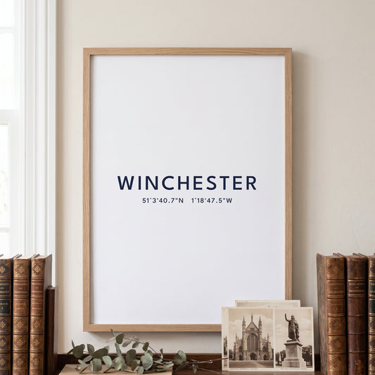 Your Town Merch — Winchester Coordinates Print (White) lifestyle
