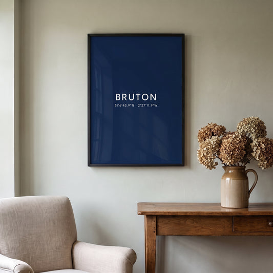 Bruton — Framed Coordinates Print