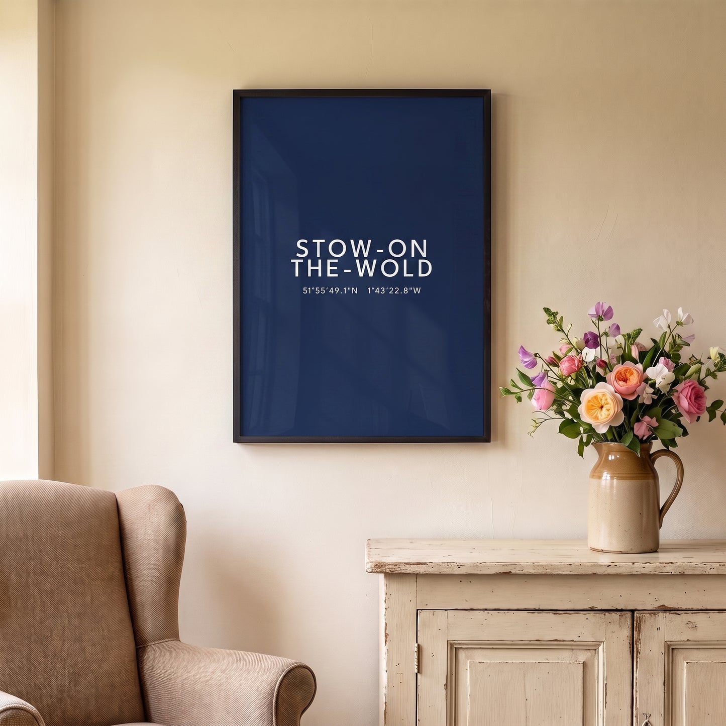 Stow-on-the-Wold — Framed Coordinates Print