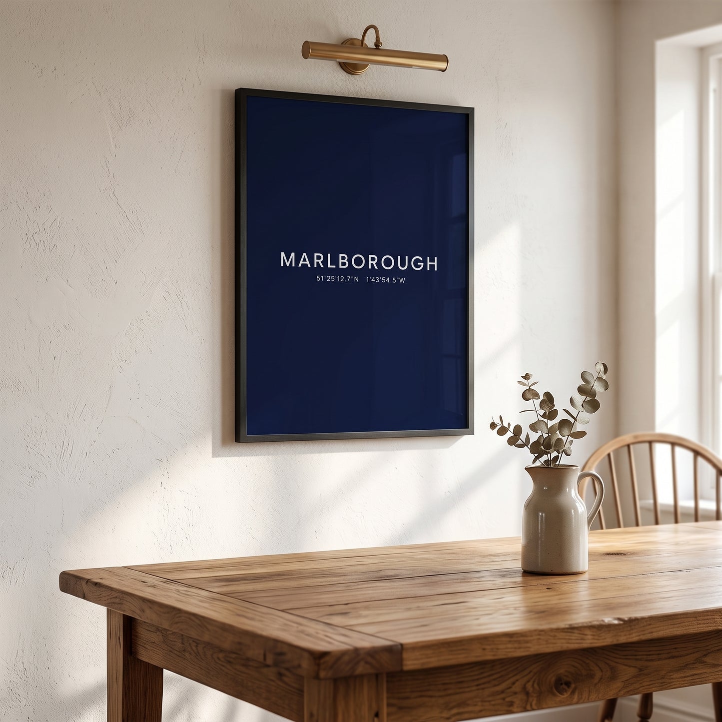 Marlborough — Framed Coordinates Print (Navy)