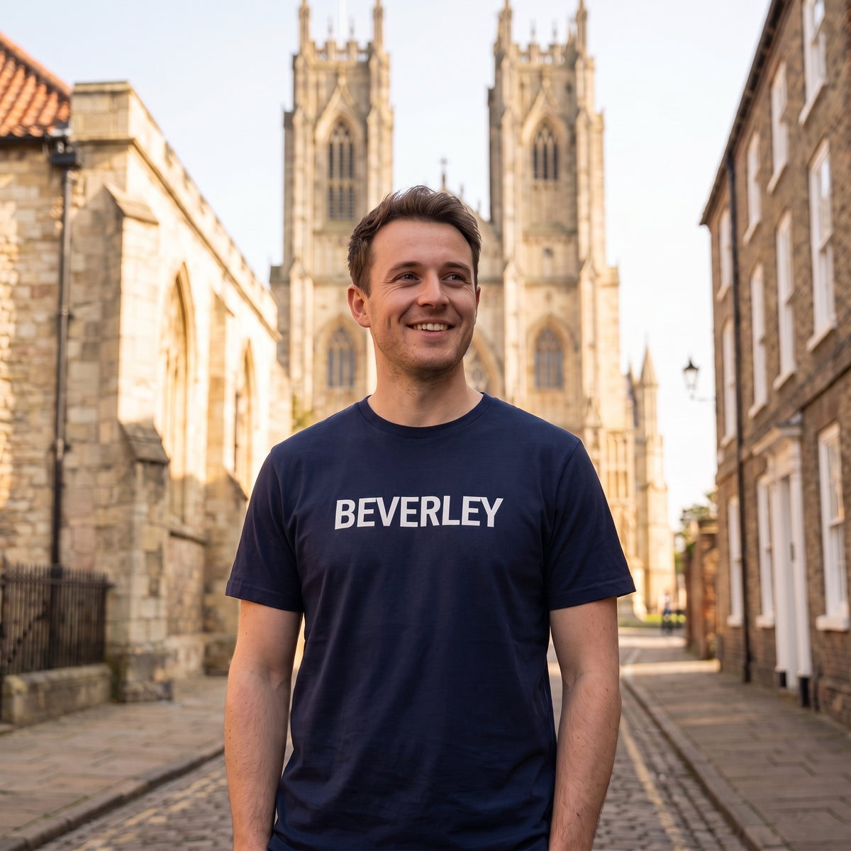 Your Town Merch — Beverley Navy Tee lifestyle