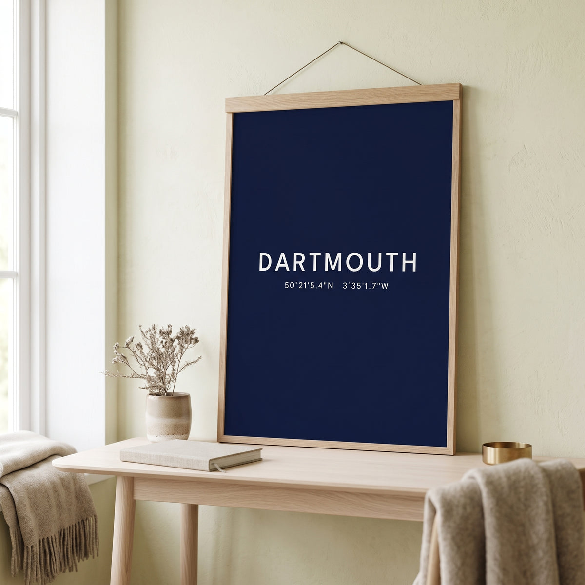 Your Town Merch — Dartmouth Coordinates Print lifestyle