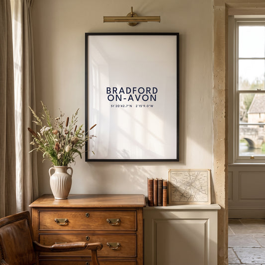 Bradford-on-Avon — Framed Coordinates Print