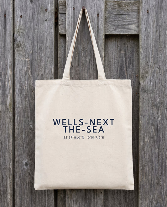 Your Town Merch — Wells-next-the-Sea Coordinates Natural Tote lifestyle