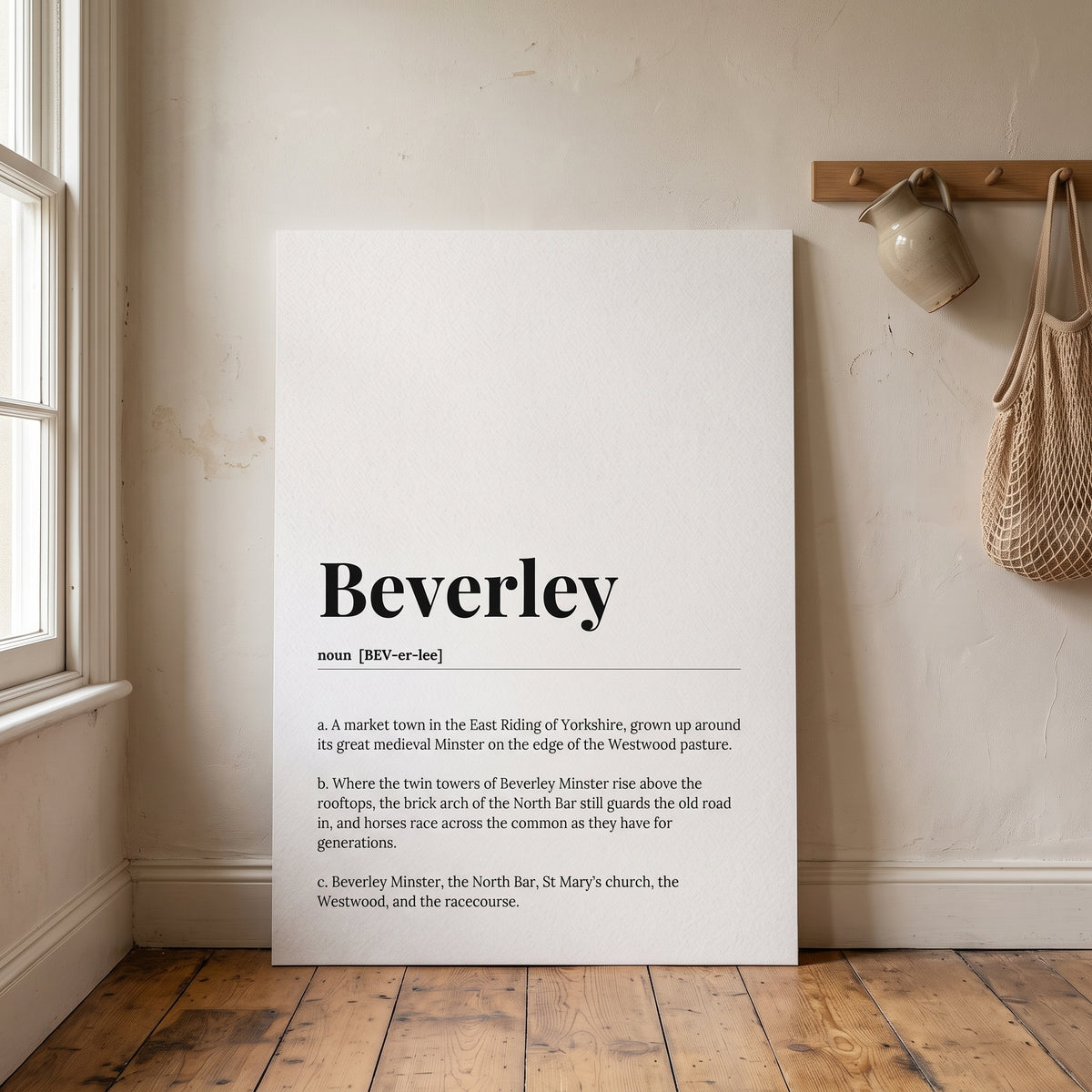 Your Town Merch — Beverley Dictionary Print lifestyle