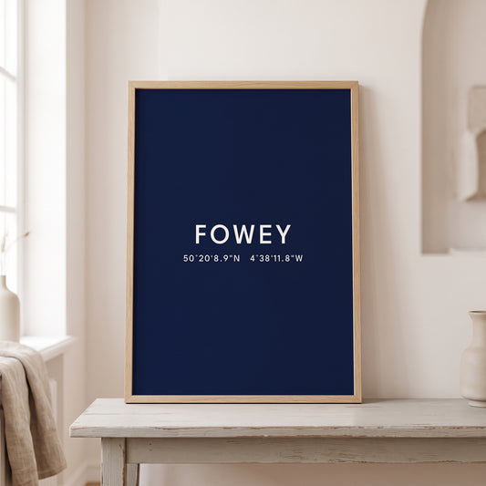 Your Town Merch — Fowey Coordinates Print lifestyle