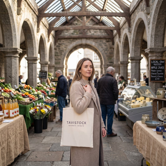 Your Town Merch — Tavistock Coordinates Natural Tote lifestyle