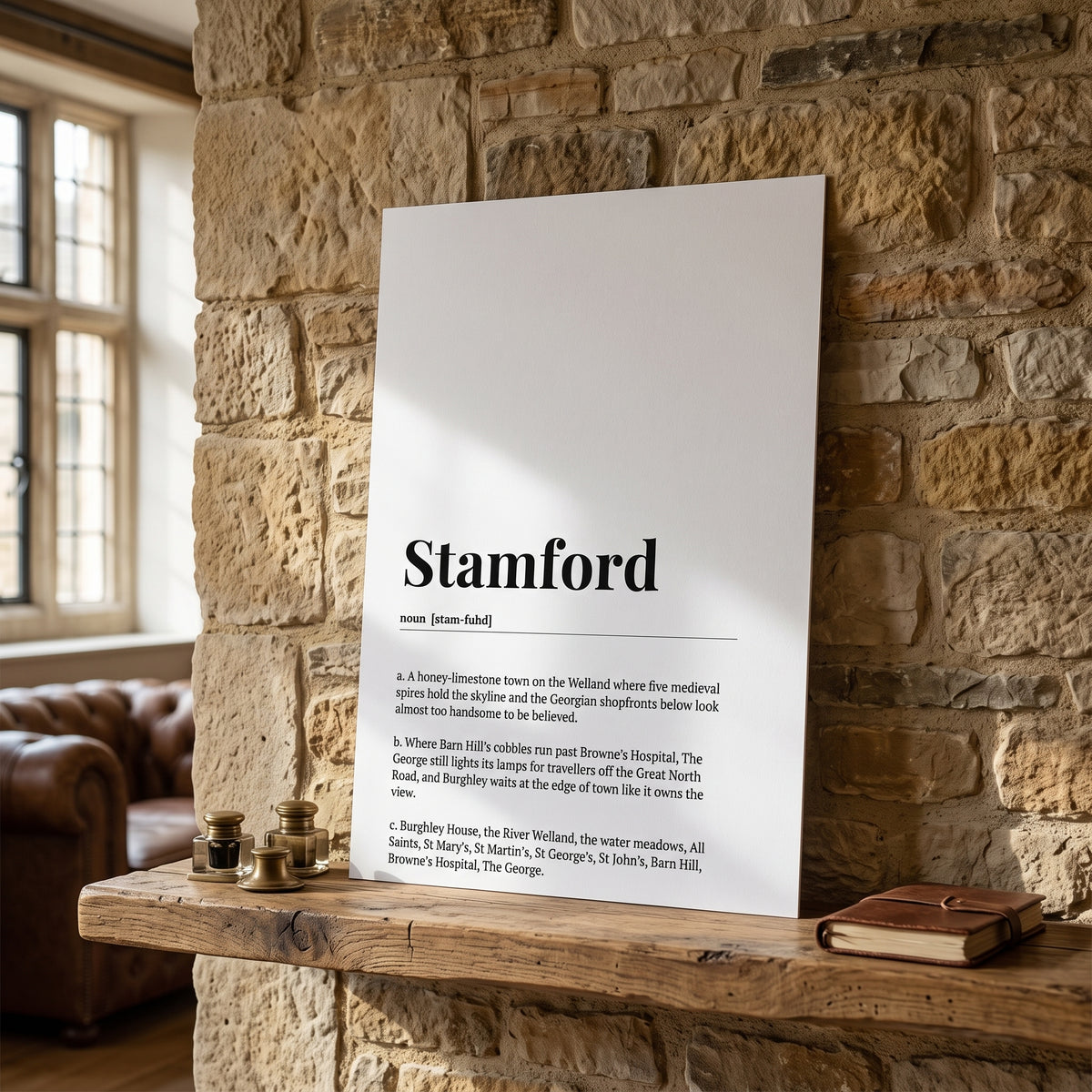 Your Town Merch — Stamford Dictionary Print lifestyle