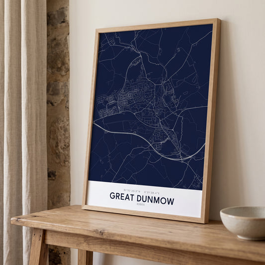 Your Town Merch — Great Dunmow Map Print lifestyle (additional)