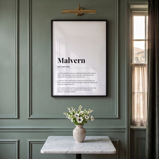 Malvern — Framed Dictionary Print